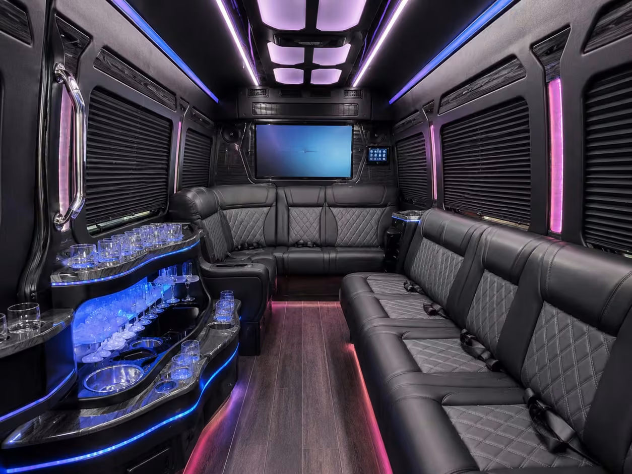 14 passenger sprinter limousine inside