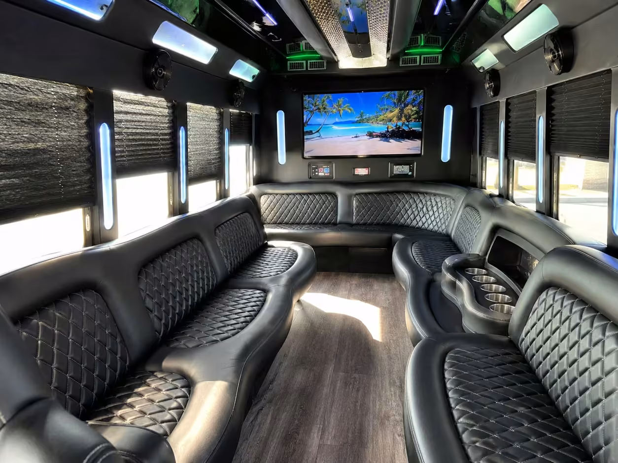 18 passenger party bus interior