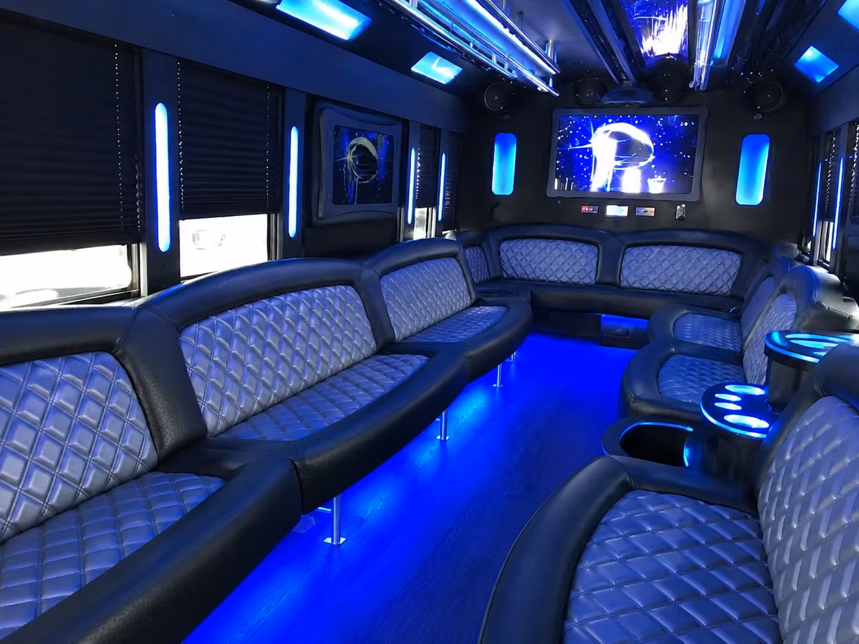 25 passenger party bus interior