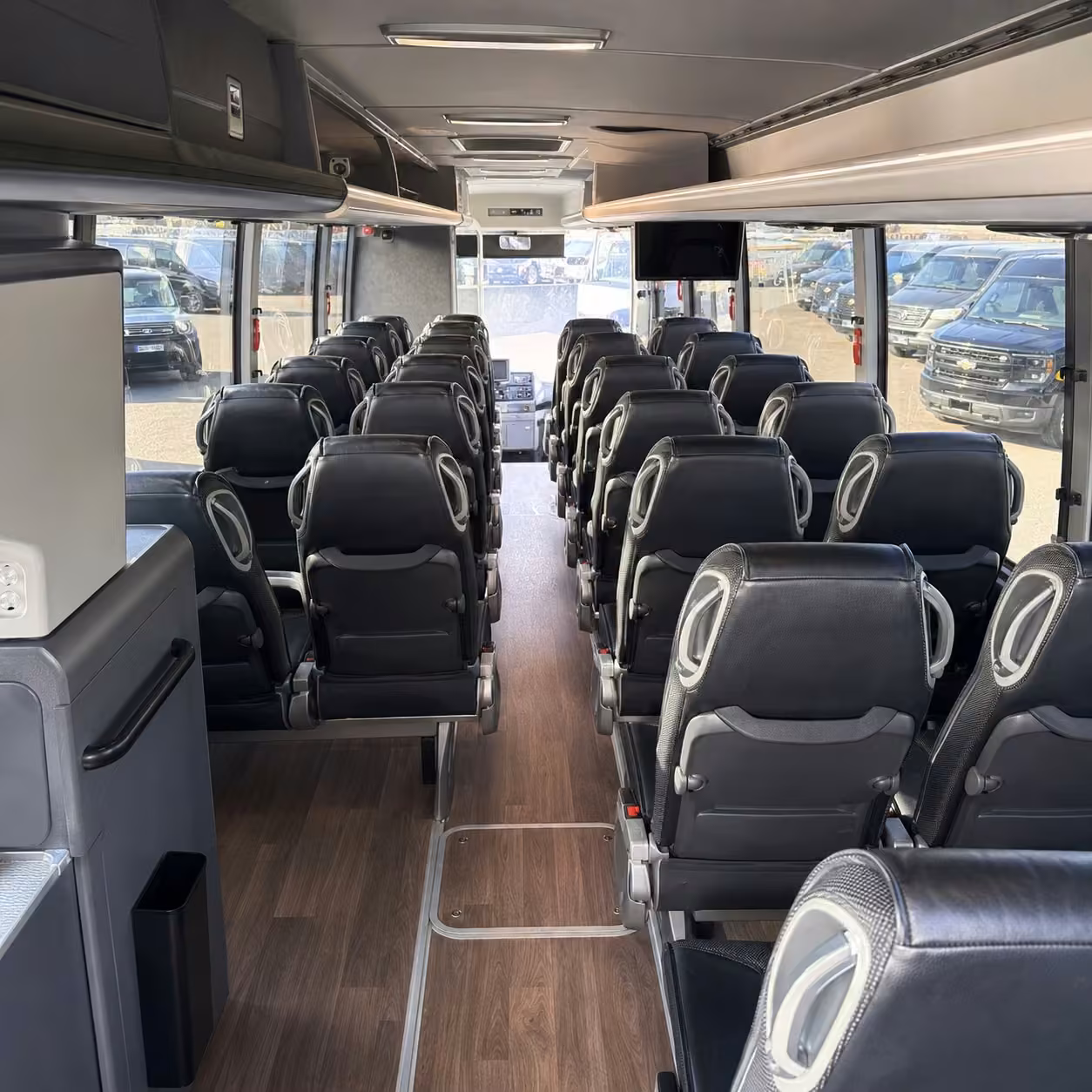 40 56 passenger charter bus inside