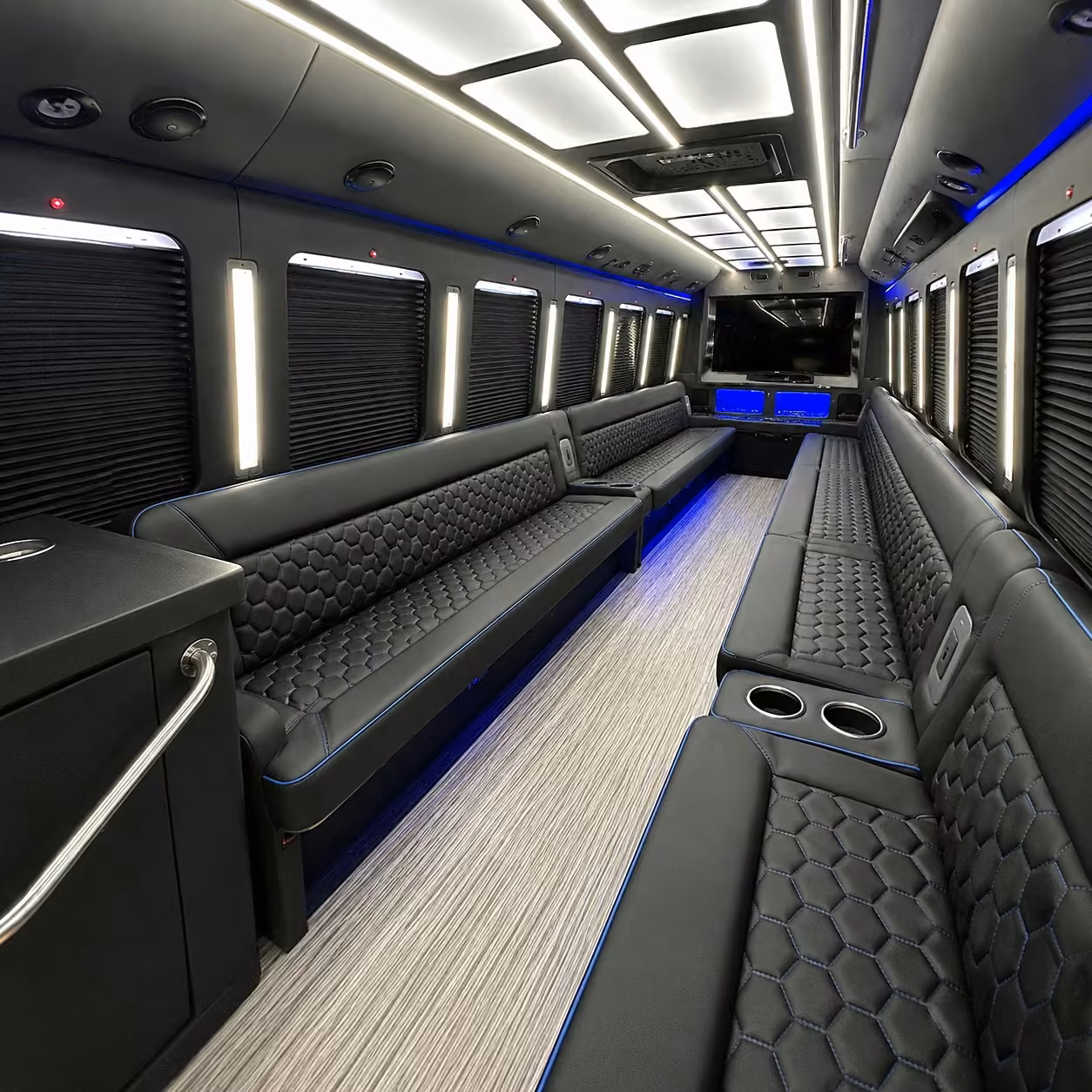 40 passenger party bus inside