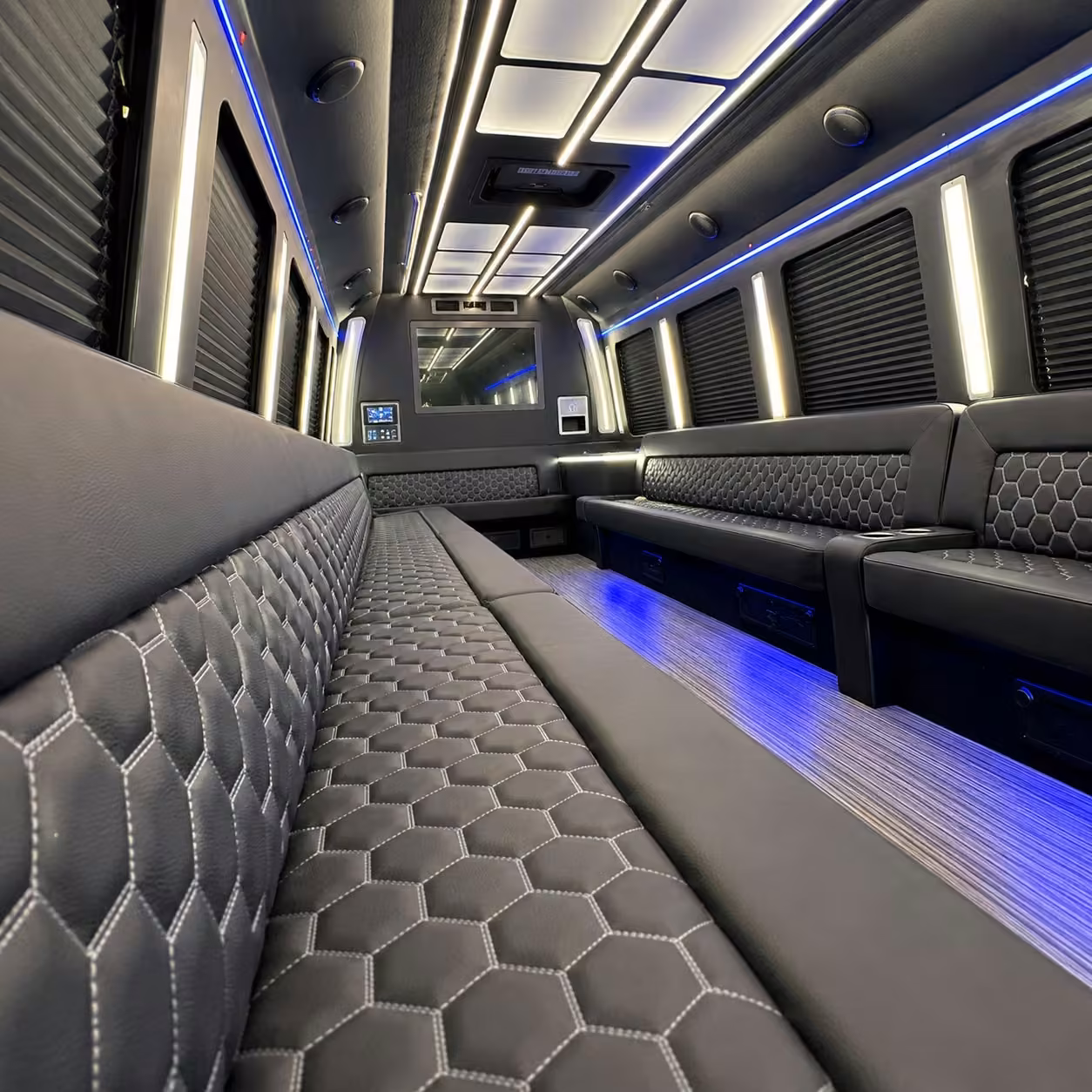 40 passenger party bus interior