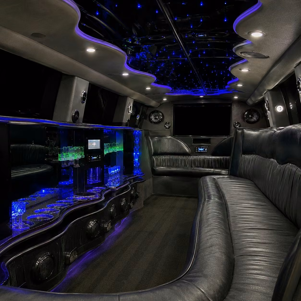 escalade limo inside